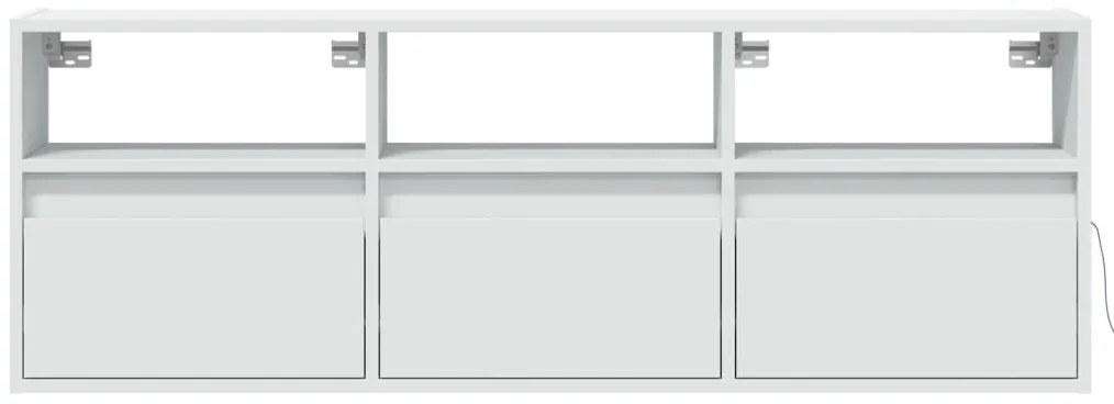 Móvel de parede para TV com luzes LED 130x31x45 cm branco