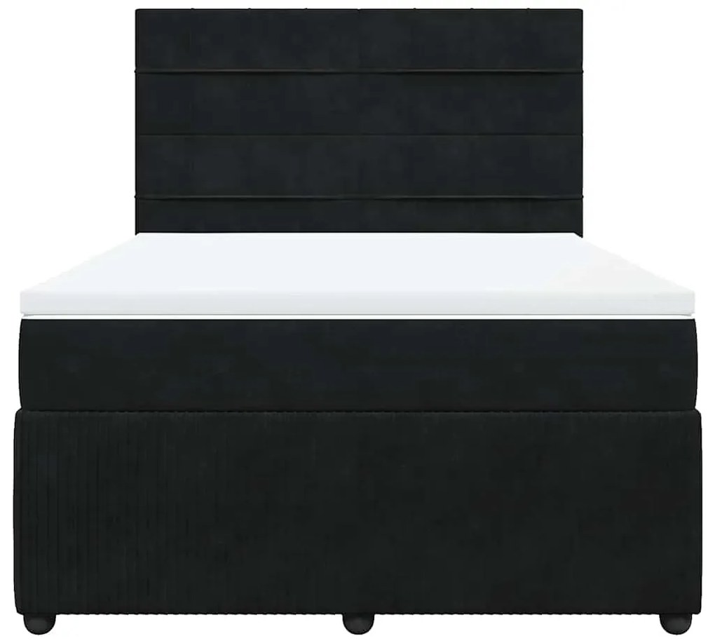 Cama com molas/colchão 160x200 cm veludo preto