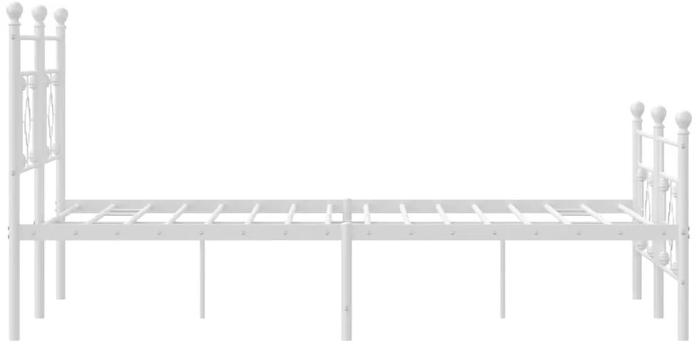 Estrutura de cama com cabeceira e pés 160x200 cm metal branco