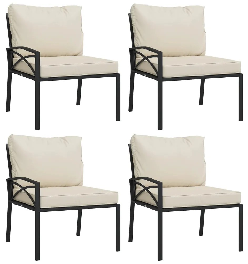 11 pcs conjunto lounge de jardim aço c/ almofadões areia