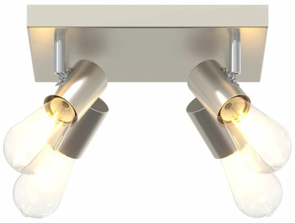Spotlight de Teto 4 Vias Ajustável Níquel Escovado E27
