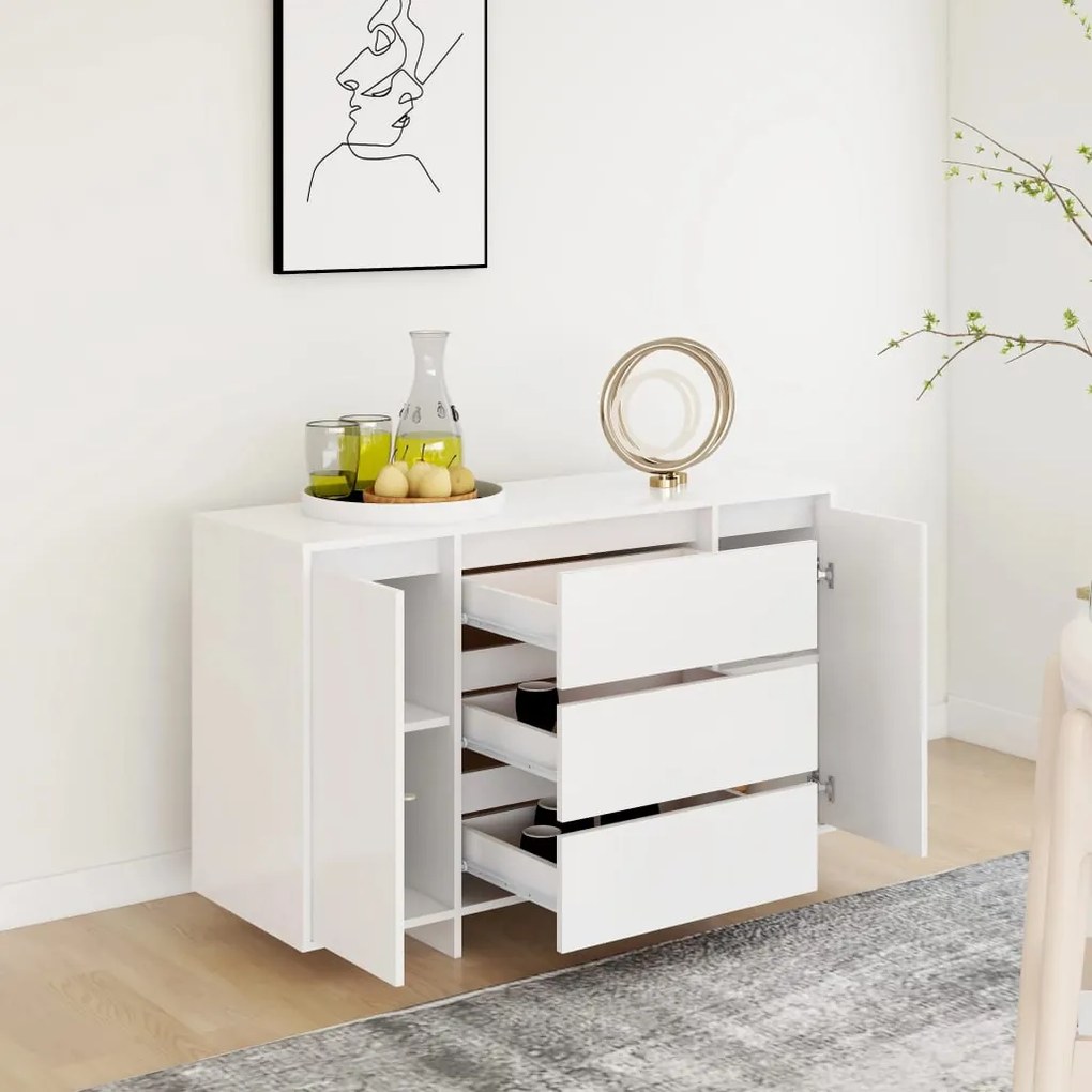 Aparador com 3 gavetas 120x41x75 cm derivados de madeira branco