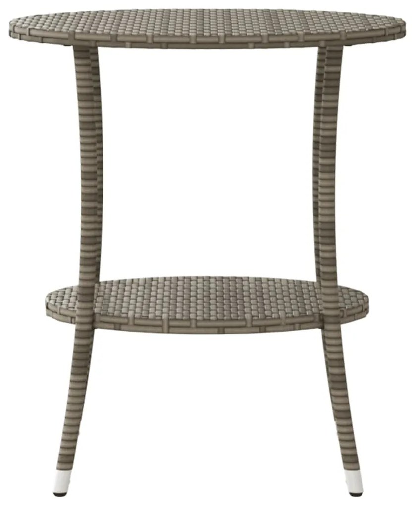 Cadeiras jardim reclináveis 2 pcs com mesa vime PE cinzento