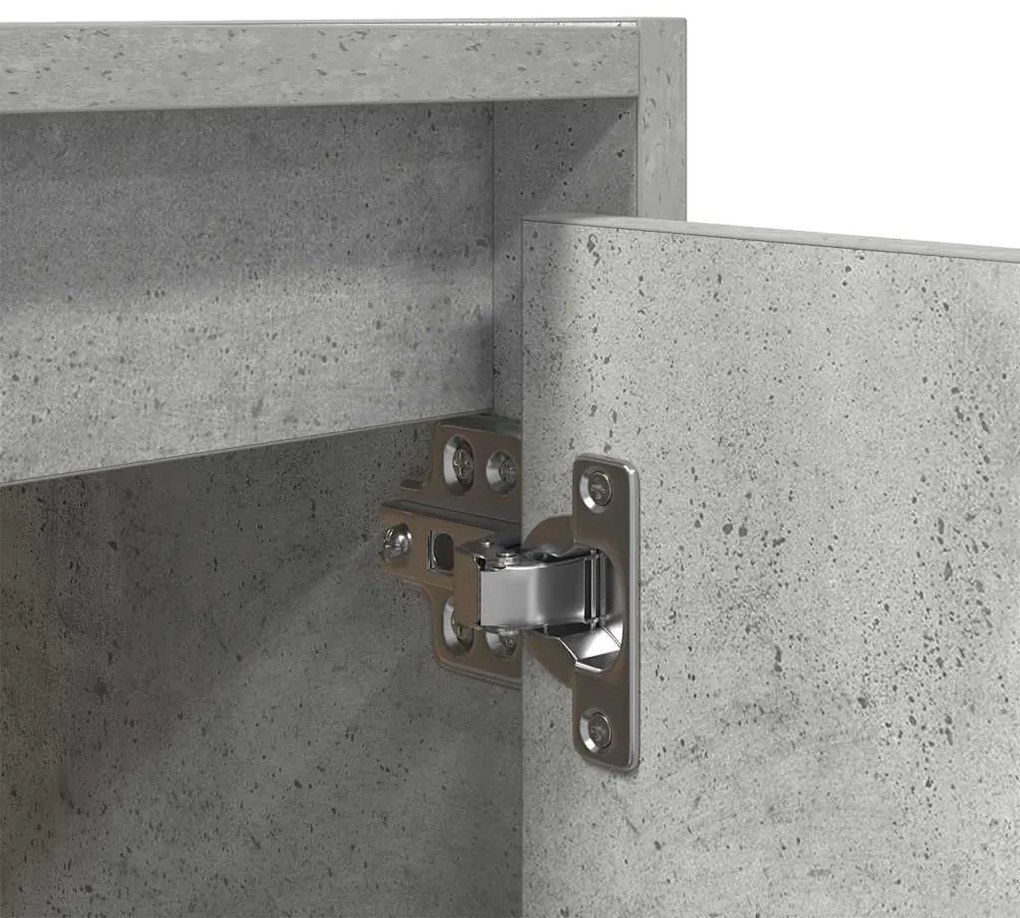 Mesa de cabeceira de parede 38x34x40 cm cinza cimento