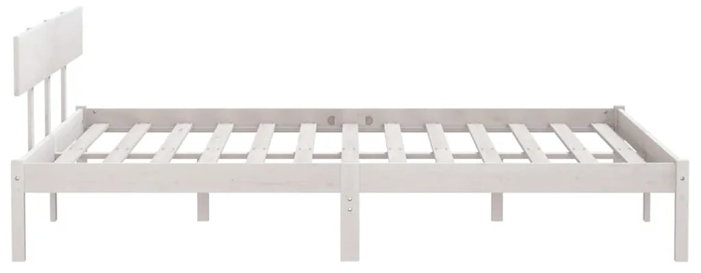 Estrutura de cama 200x200 cm pinho maciço branco