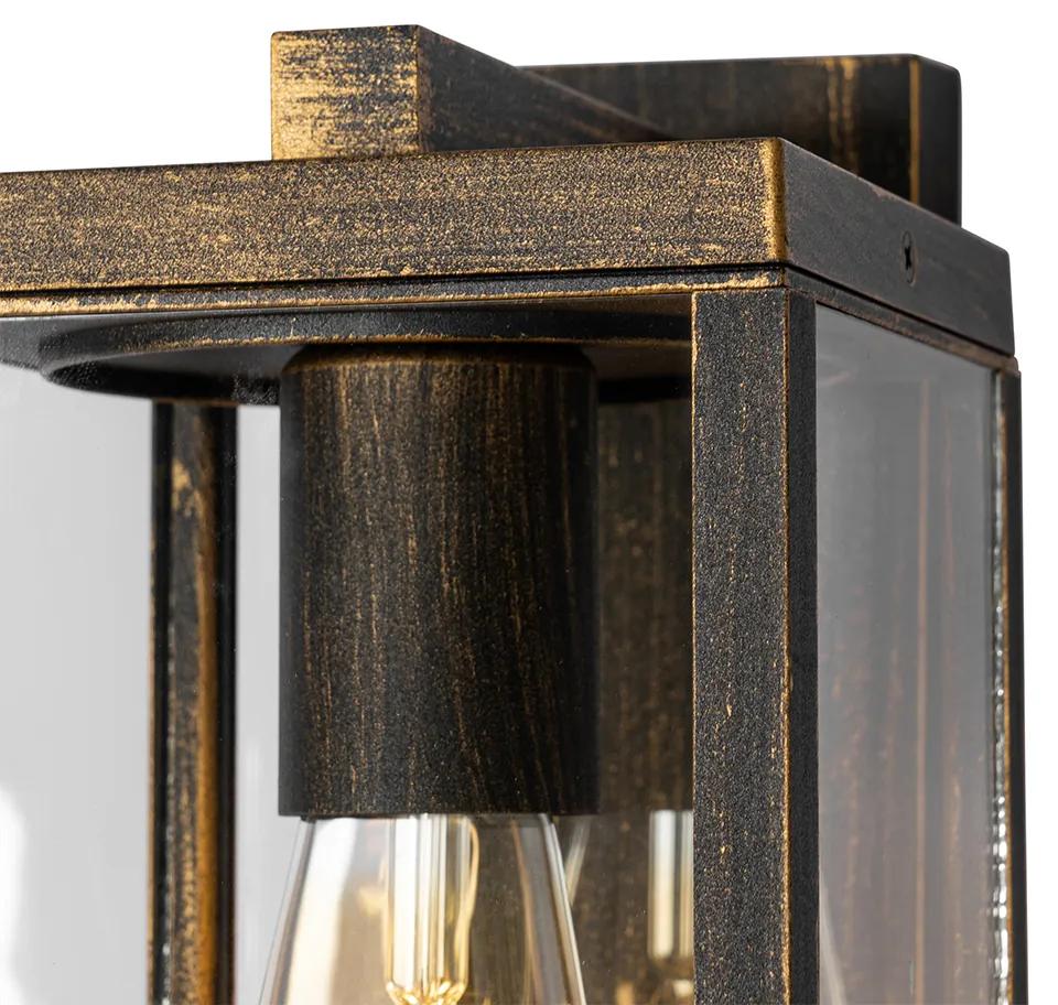 Lanterna de parede externa ouro antigo com sensor de movimento IP44 - Charlois Industrial,Clássico / Antigo