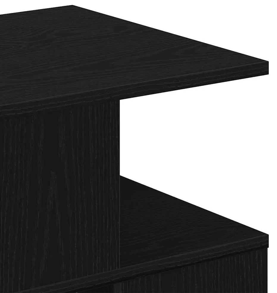 Mesa de Apoio vidaXL Preta em Carvalho 40x40x40 cm de Madeira de Engen