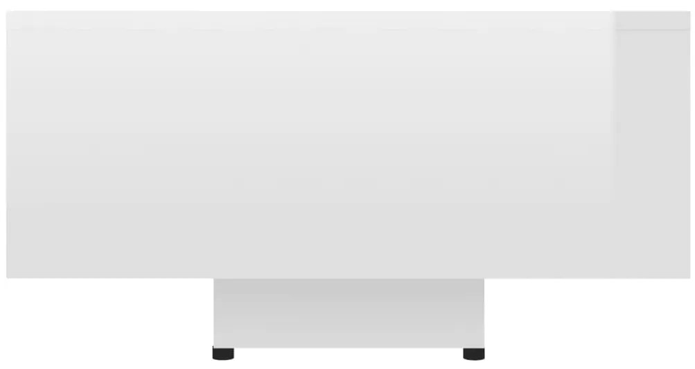 Mesa de centro 85x55x31 cm contraplacado branco brilhante