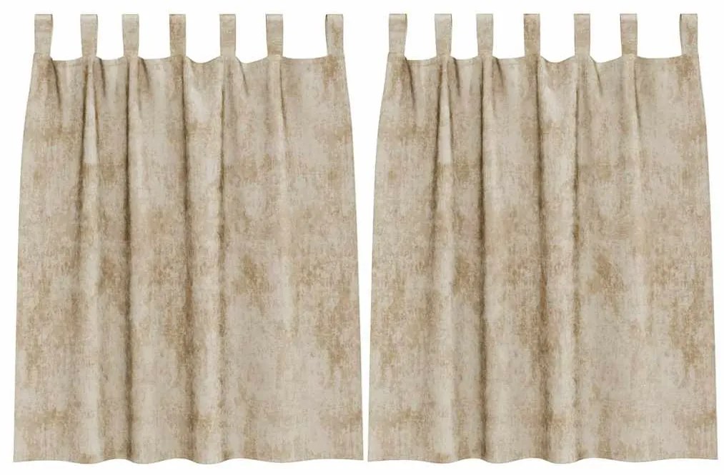 Cortinas de Veludo 2 pcs com Ilhós Creme 140 x 140 cm
