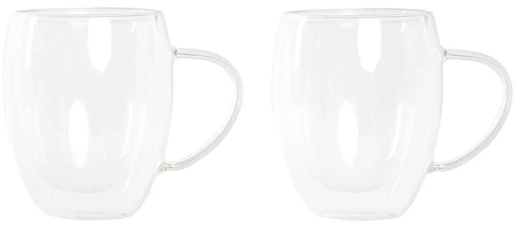 Conjunto de Chávenas de Café Dkd Home Decor Cristal Transparente Vidro de Borosilicato (350 Ml)