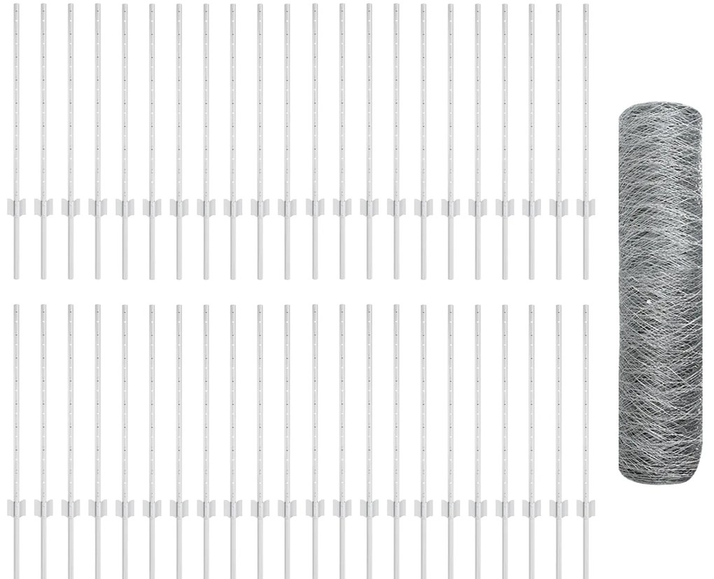 Postes de Cerca vidaXL 11 pcs U-Channel 80 cm Aço Galvanizado