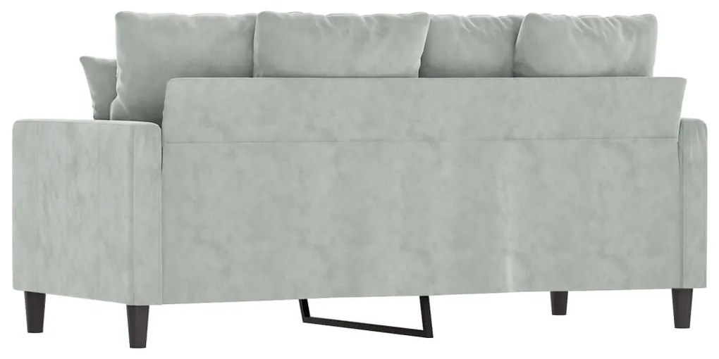 Sofá de 2 lugares 140 cm veludo cinza-claro