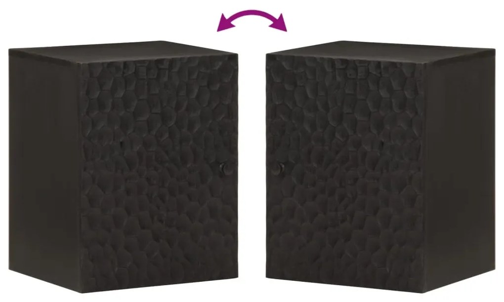 Armário de parede para WC 38x33x48 cm mangueira maciça preto