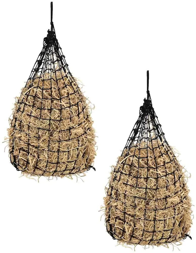 vidaXL Redes para feno redondas PP 2 pcs 100x100 cm preto