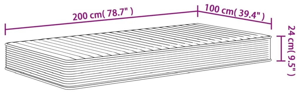 Colchão de espuma médio suave 100x200 cm