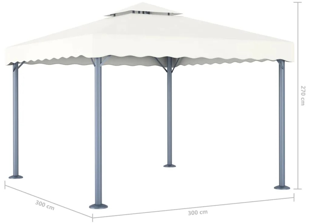 Gazebo 300x300 cm alumínio creme