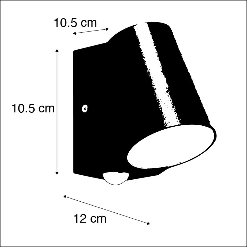 Candeeiro de exterior antracite com sensor de movimento incl. LED - Uma Moderno