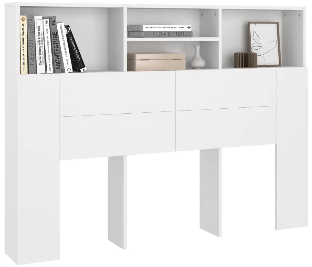 Armário de cabeceira 140x19x103,5 cm branco