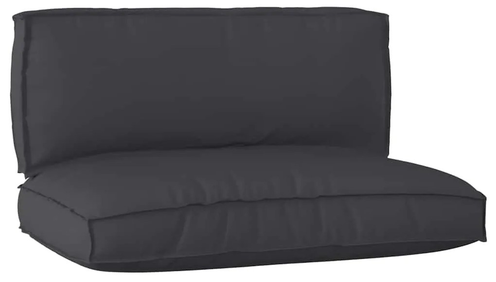Conjunto de Almofadas em Paletes 2 Peças Preto Tecido Oxford