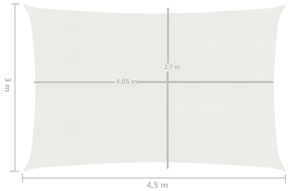 Para-sol estilo vela 160 g/m² 3x4,5 m PEAD branco