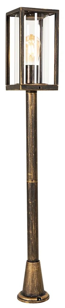 Candeeiro de pé vintage para exterior dourado antigo 100 cm IP44 - Charlois Industrial,Clássico / Antigo