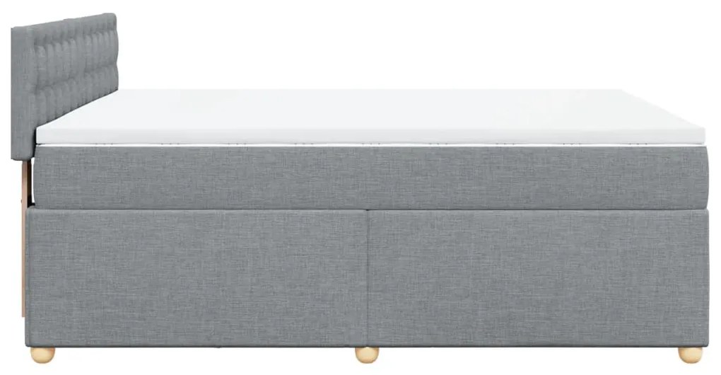 Cama com molas/colchão 140x190 cm tecido cinzento-claro