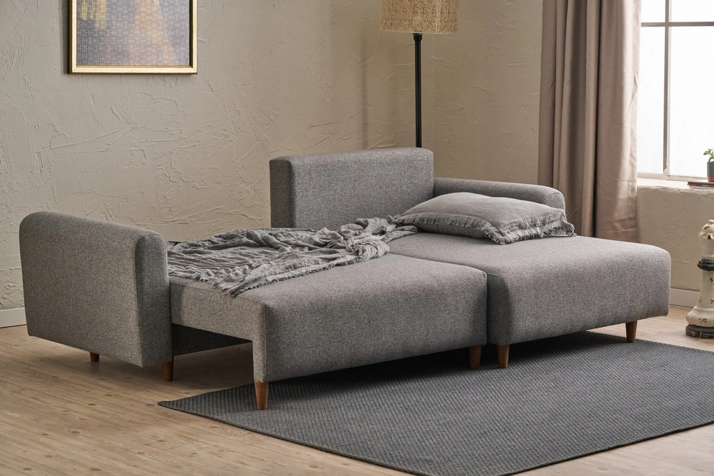 Sofá-Cama de Canto Mane – Cinzento – 246 x 85 x 160 cm