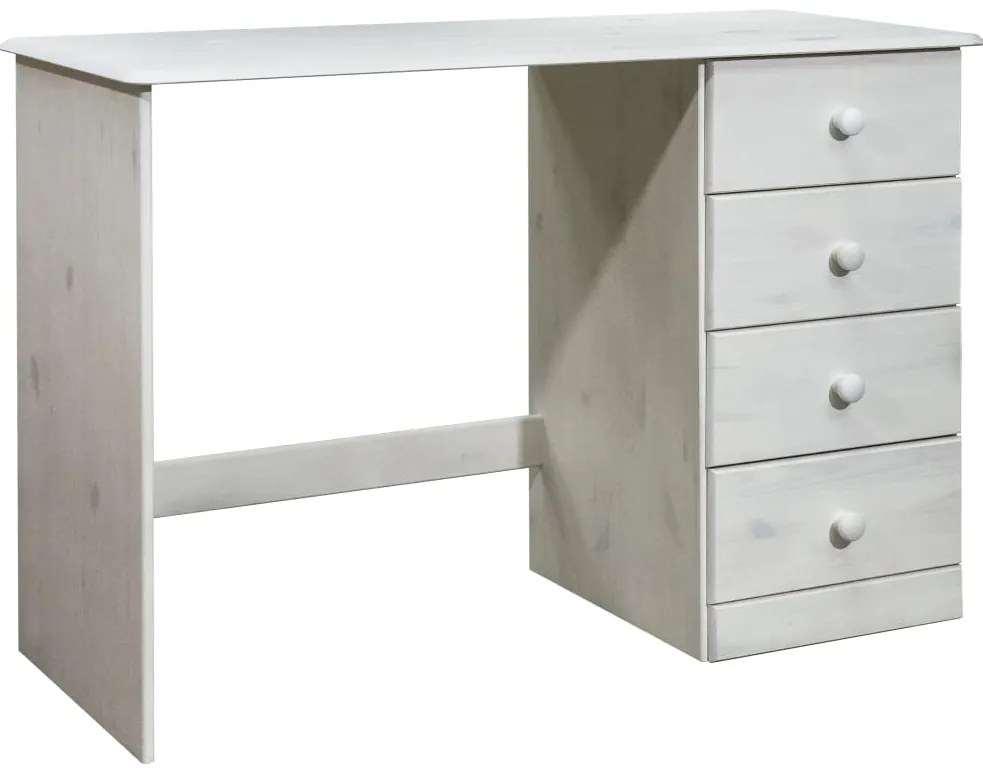 vidaXL Secretária com 4 gavetas 110x50x74 cm madeira de pinho maciça