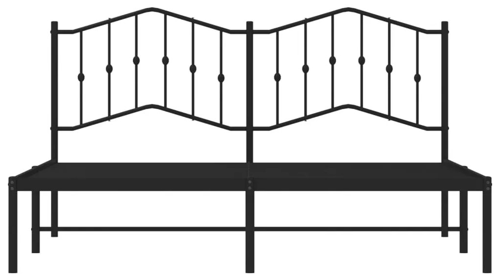 Estrutura de cama com cabeceira 160x200 cm metal preto