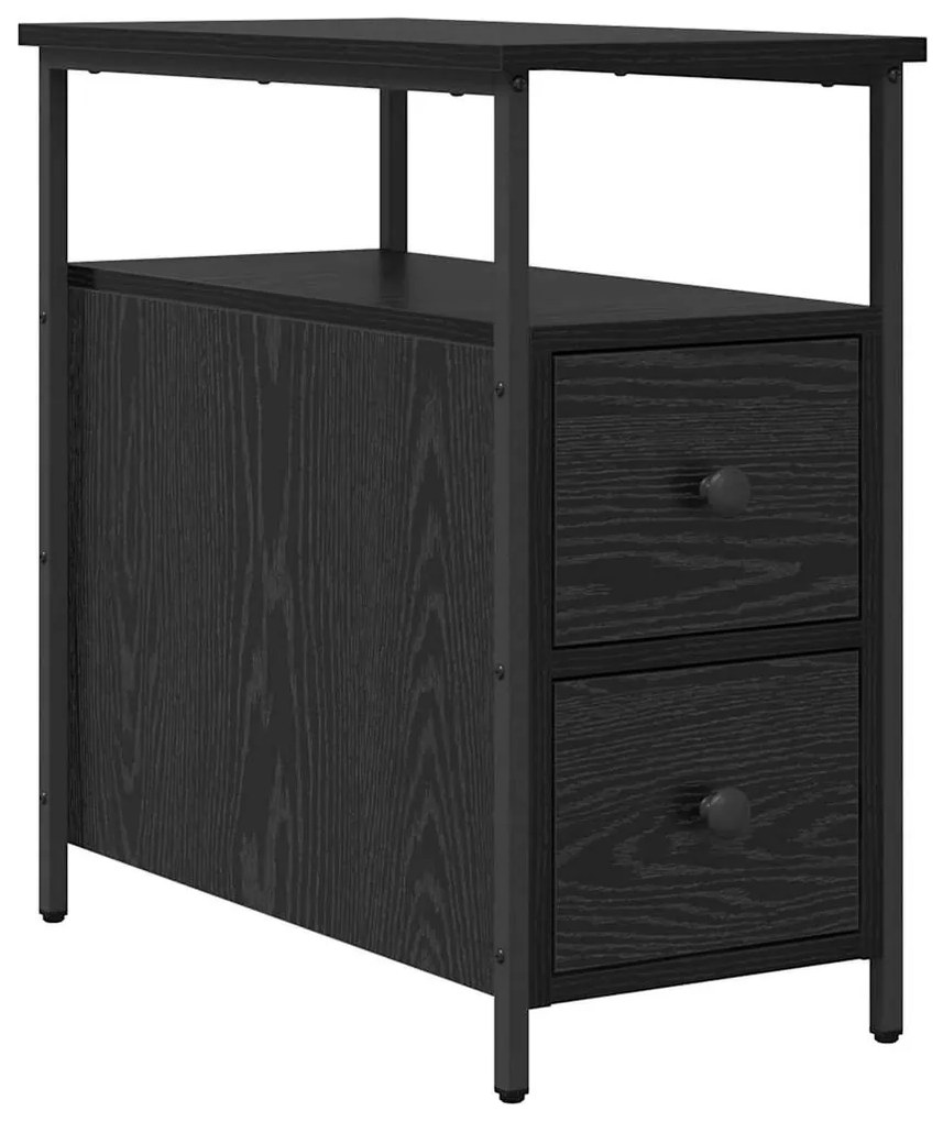 Armário de Cabeceira 2 pcs Carvalho preto 30 x 60 x 60 cm