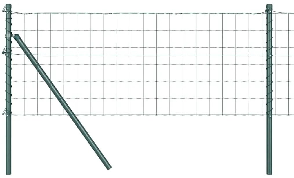 Cerca Euro da com 13 postes 0,6 x 25 m Aço Galvanizado Verde