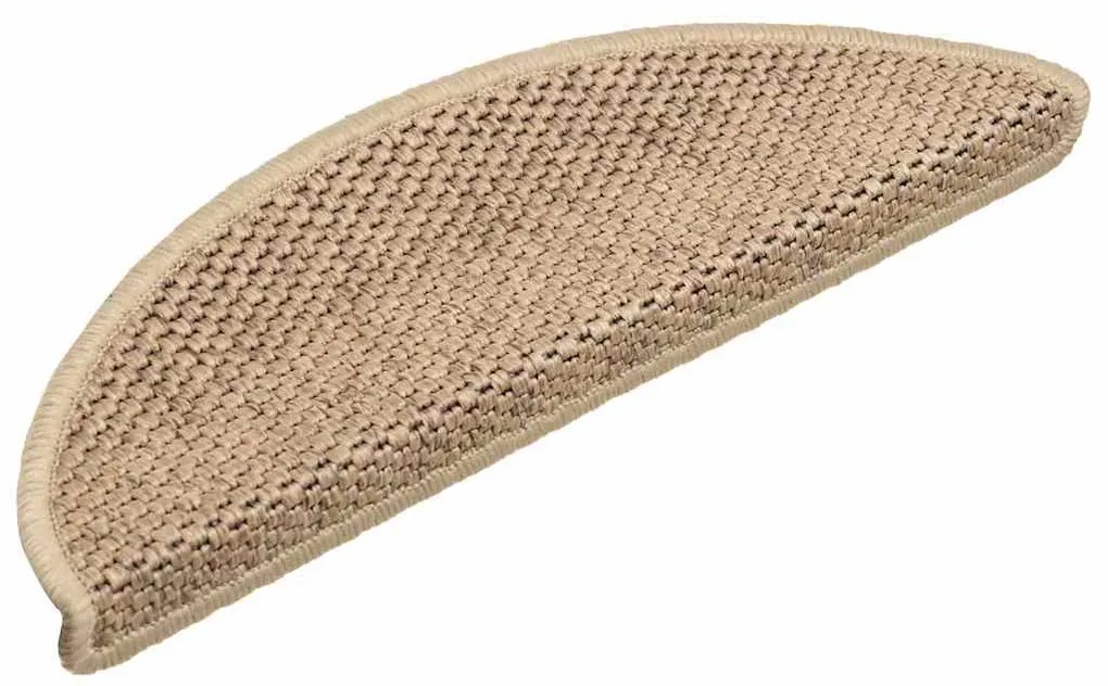 Tapetes escada adesivos aspeto sisal 15 pcs 56x17x3cm cor areia