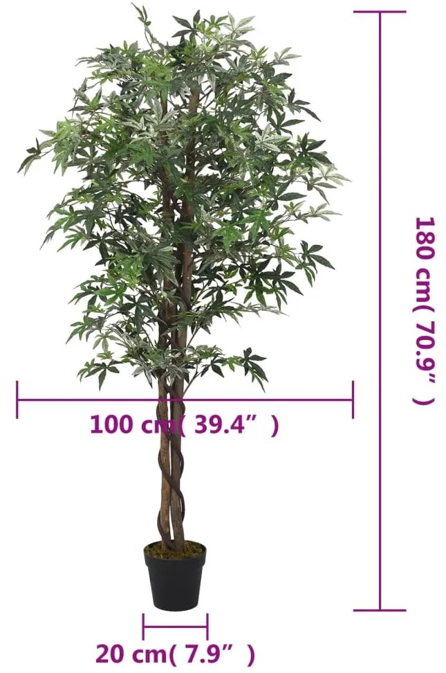 Ácer artificial 672 folhas 180 cm verde