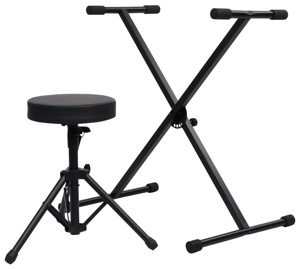 vidaXL Conjunto de banco e suporte para teclado