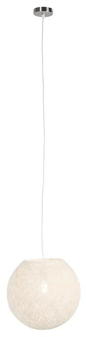 Candeeiro de suspensão country branco 35 cm - Corda Design,Country / Rústico,Moderno