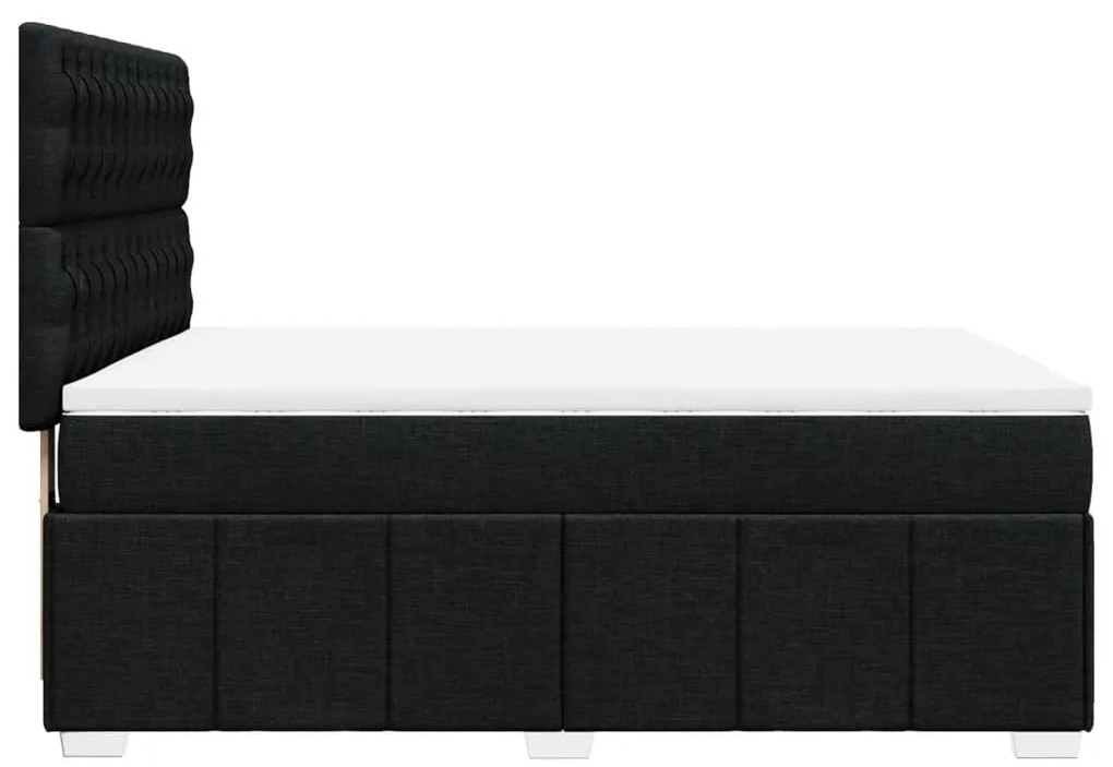 Cama com molas/colchão 160x200 cm tecido preto