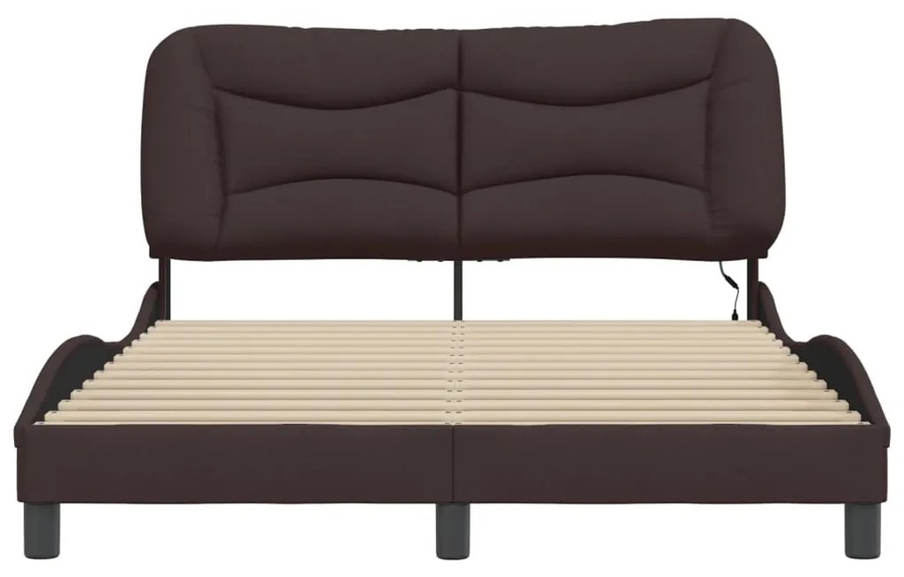Estrutura de cama com LED sem colchão 120x200 cm tecido