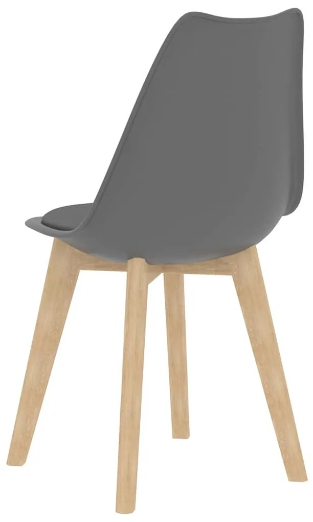 Cadeiras de jantar 4 pcs plástico cinzento