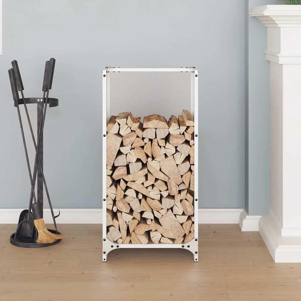 Suporte para lenha 40x30x80 cm aço laminado a frio branco