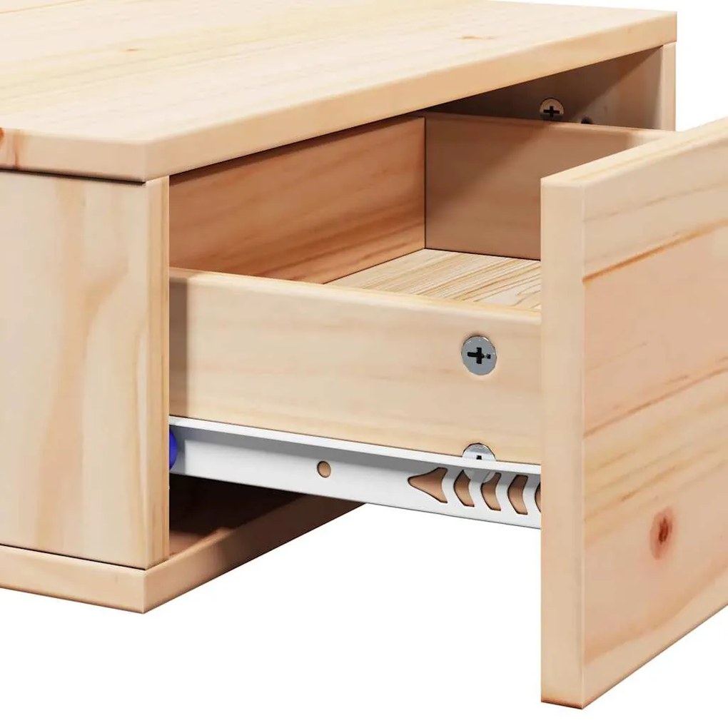 Mesa de Cabeceira Montada na Parede com gaveta 2 pcs Castanho
