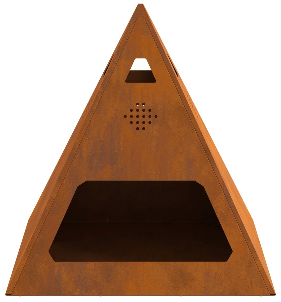Fogueira Pyramid 50x50x51 cm Aço Envelhecido