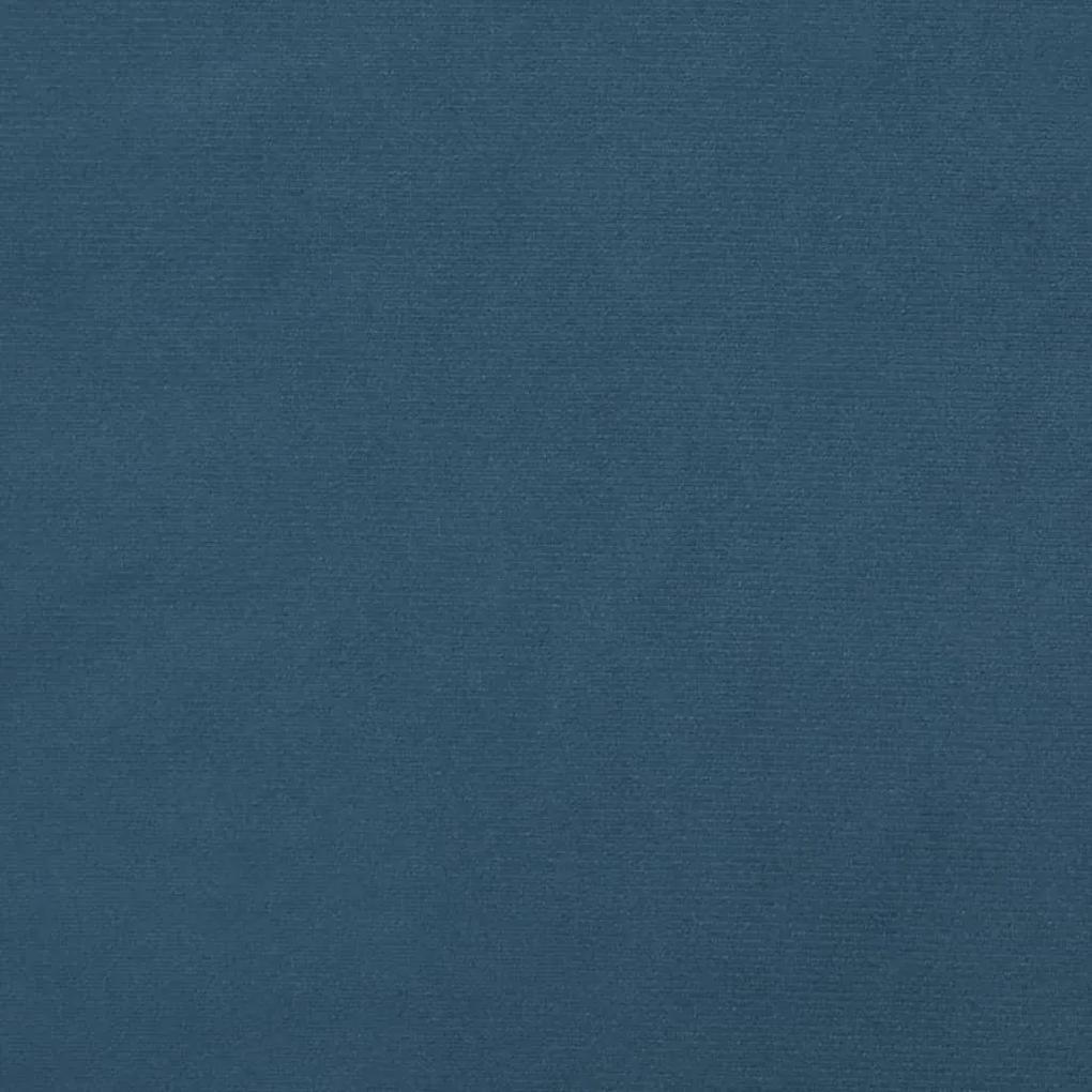 Estrutura de cama c/ cabeceira 100x200 cm veludo azul-escuro