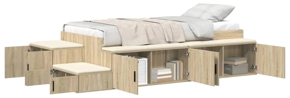 Estrutura de Cama Carvalho Sonoma 90x200 cm