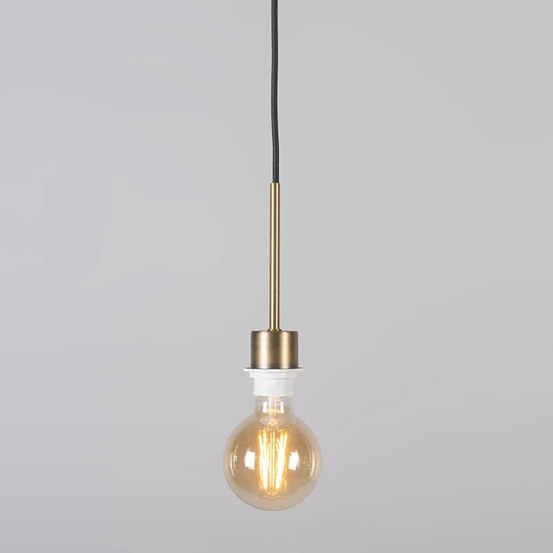 Candeeiro de suspensão moderno bronze com cúpula 45 cm preto - Combi 1