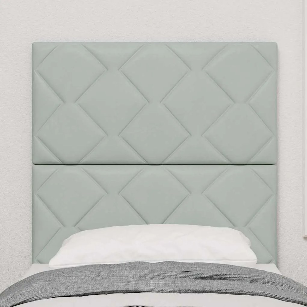 Cabeceira Design Blocos de Diamante Cinza Claro 80 cm Veludo