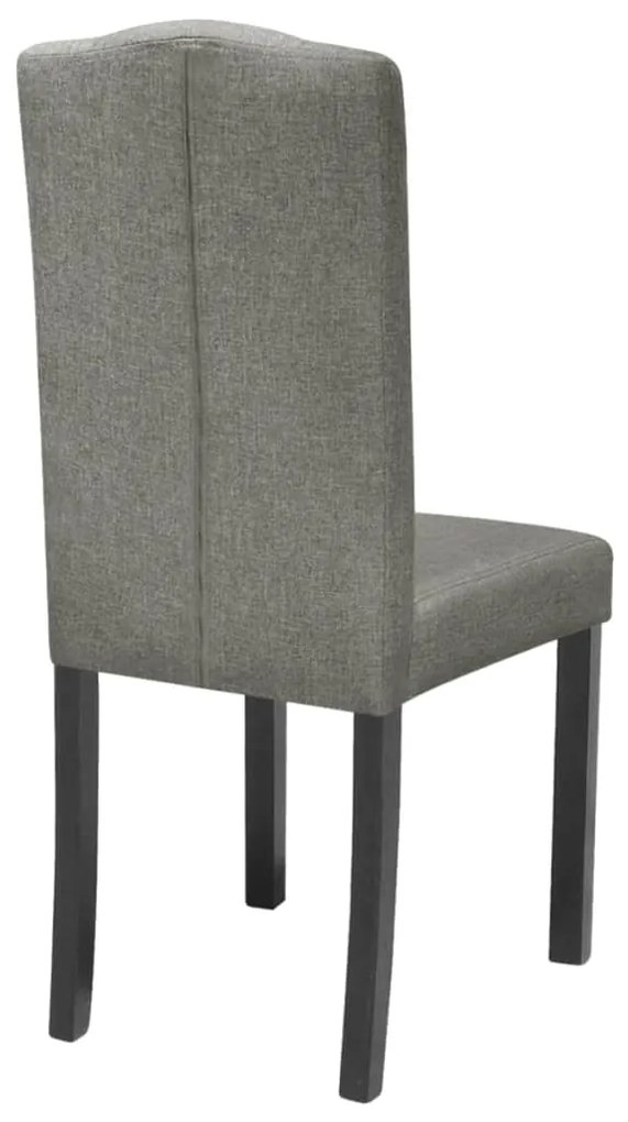 Cadeiras de jantar 6 pcs tecido cinzento