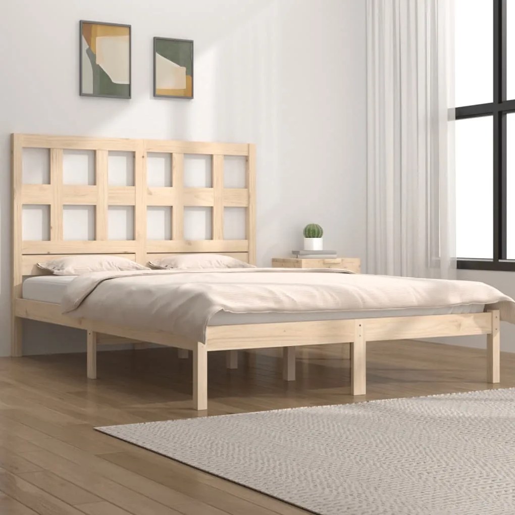 vidaXL Cama sem colchão 120x190 cm madeira de pinho maciça