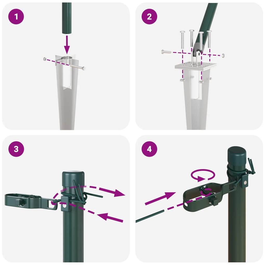 Postes de Cerca vidaXL com Espigão 26 pcs Ø32 mm 160 cm em Aço Galvani