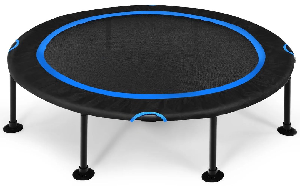 Trampolim Dobrável para Crianças com Almofadas de Segurança e Cordas Duráveis para Crianças Azul e Preto 120 cm