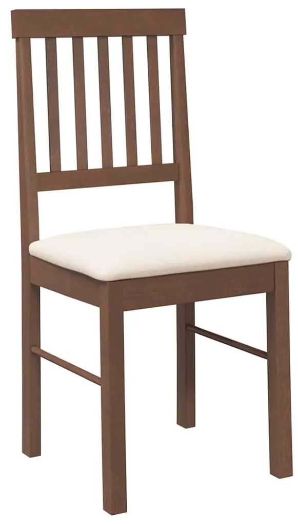 Cadeiras de jantar com almofadões 2 pcs madeira maciça castanho